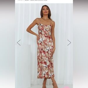 Dawn Talks Midi Dress Rose